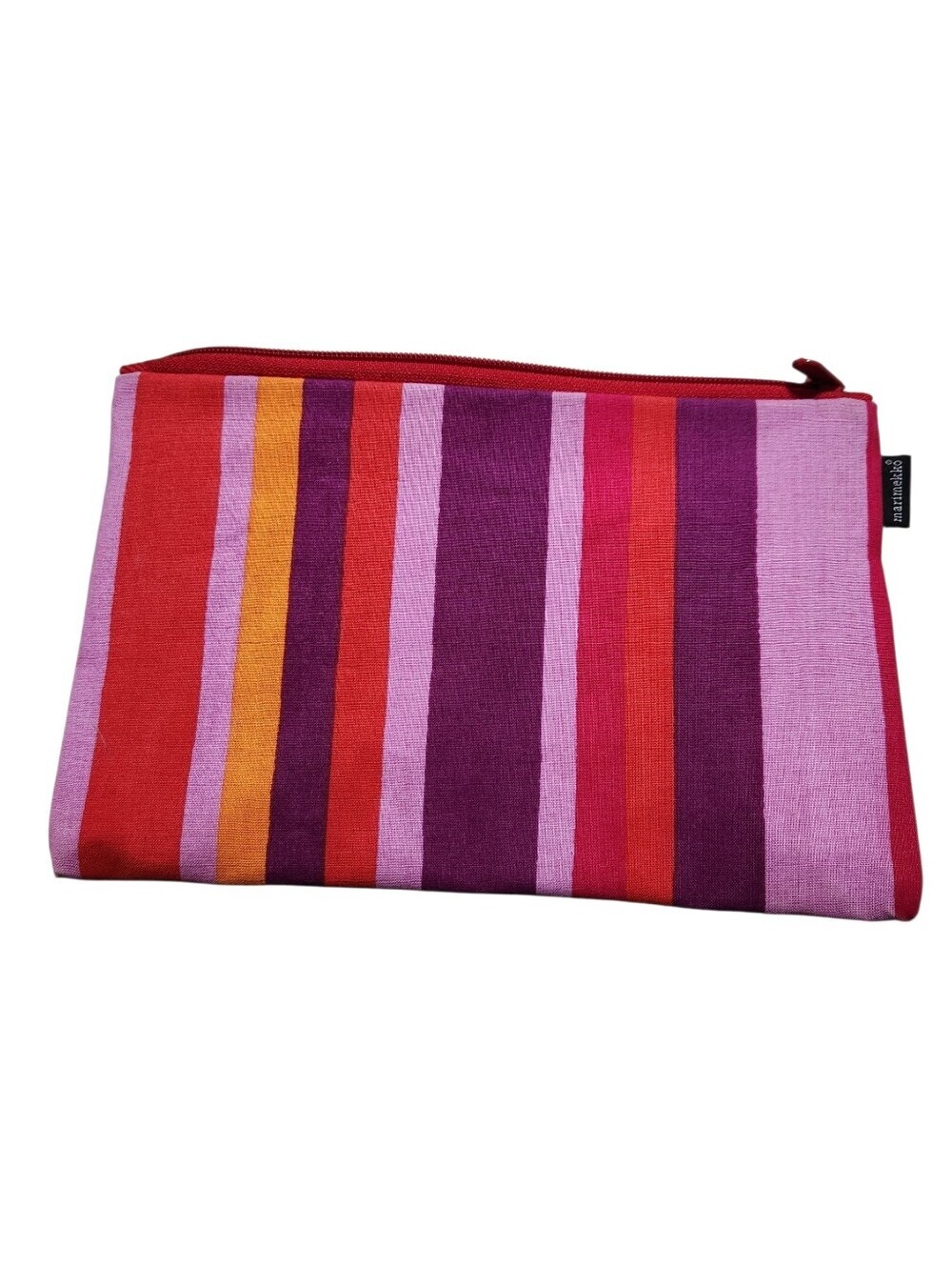 Marimekko Vintage Orange, Lilac Pink Straped Makeup Purse